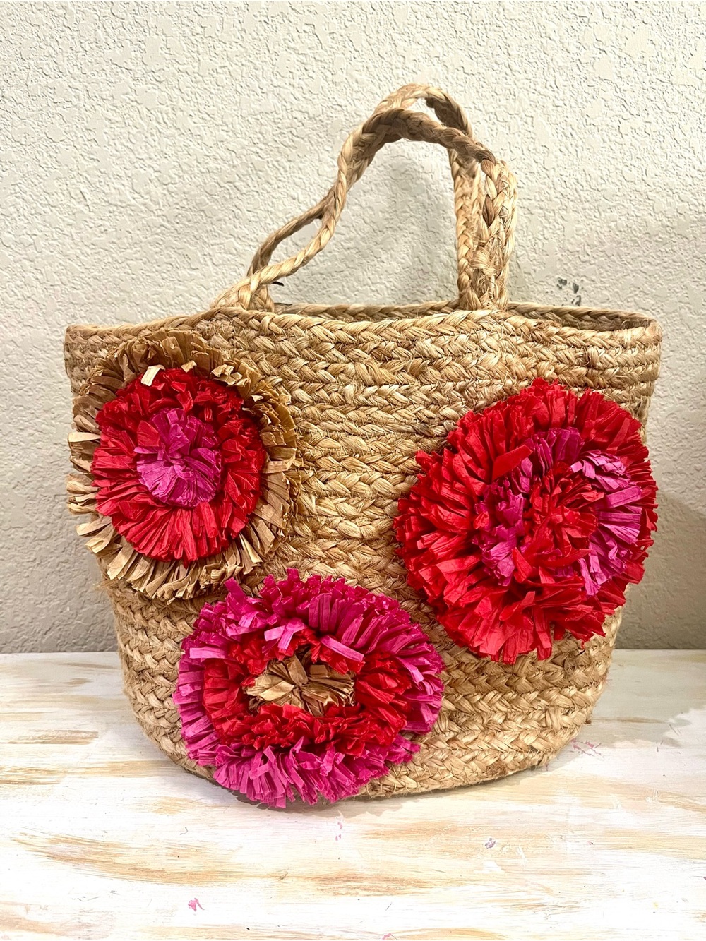 Chico's Jute Flower Tote